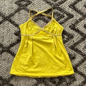 Yellow Lululemon cross tank
